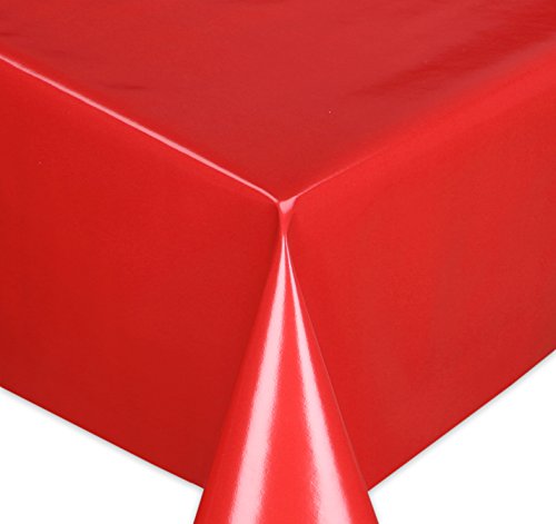 Wachstuchtischdecke Tischdecke Wachstuch abwischbar Glatte Oberfläche Uni Motiv Rot Farbe  Größe wählbar 100x140 cm