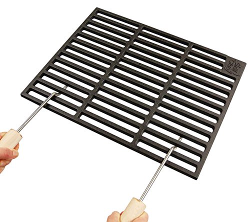 AKTIONA Gusseisen Grillrost 50 x 35 cm Grillclub  2 Abnehmbare Handgriffe Guss Gasgrill Rost Grill Buschbeck