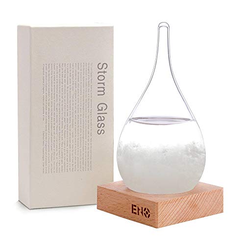 Eno Storm Glas-Flasche mit Wassertropfen-Motiv modisch dekorativ für den Schreibtisch